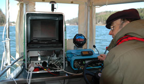 Messungen mit dem Fischereiforschungsecholot 